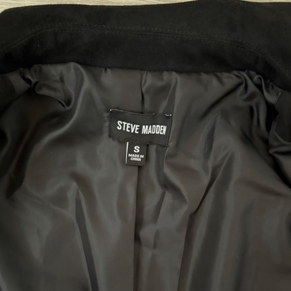 Steve Madden Women’s Black Faux Suede Moto Jacket Size Small NWOT - Picture 6 of 8